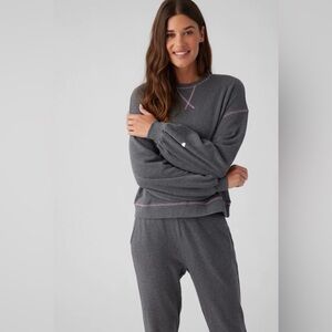 Sol Angeles Heart Pull on Pant and matching sweatshirt NWT. Cozy matching set!